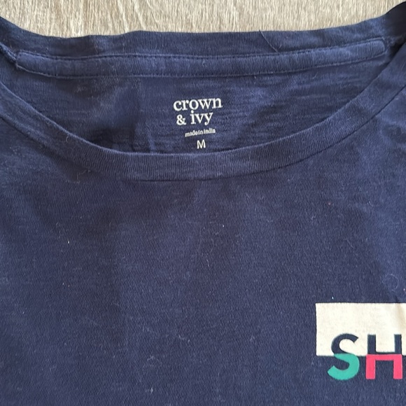Crown and Ivy, size Medium long sleeved shirt. Navy. Worn once - Picture 2 of 3